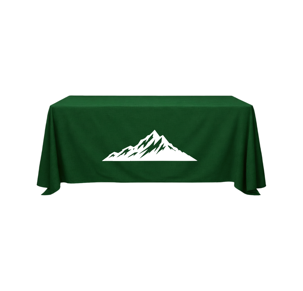 Custom Branded Tablecloth | 4-Sided Trade Show Table Throw