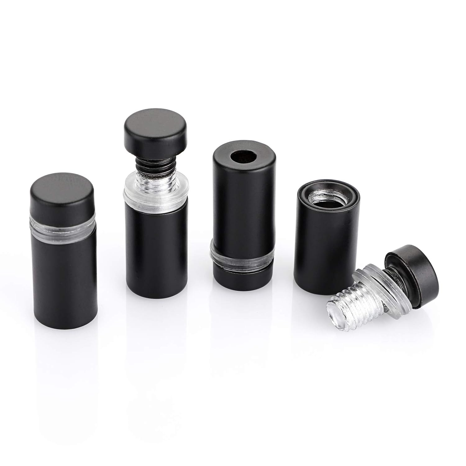 1/2" Stainless Steel Wall Mounted Standoff Screws – Matte Black